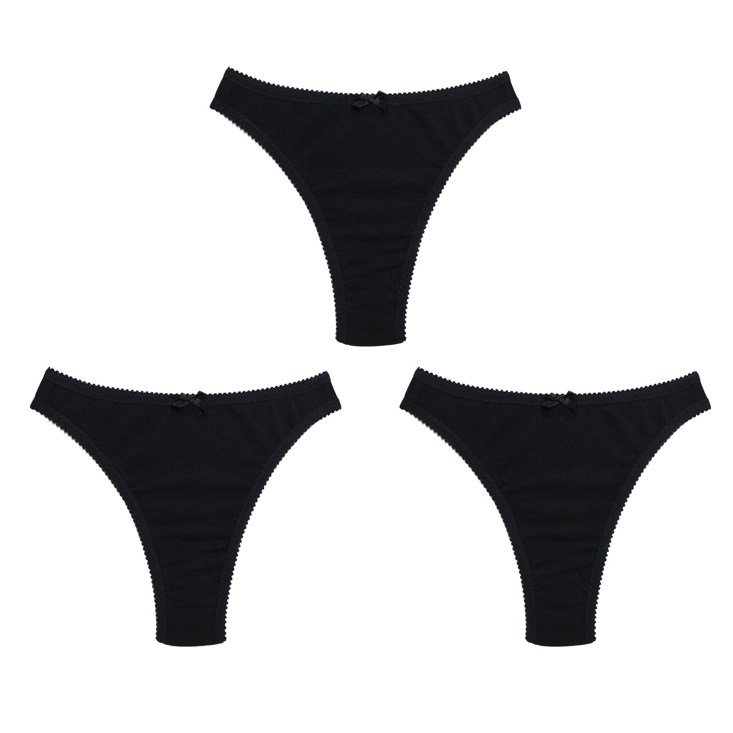 Sabrina Thong Black Modal Jersey 3 Pack