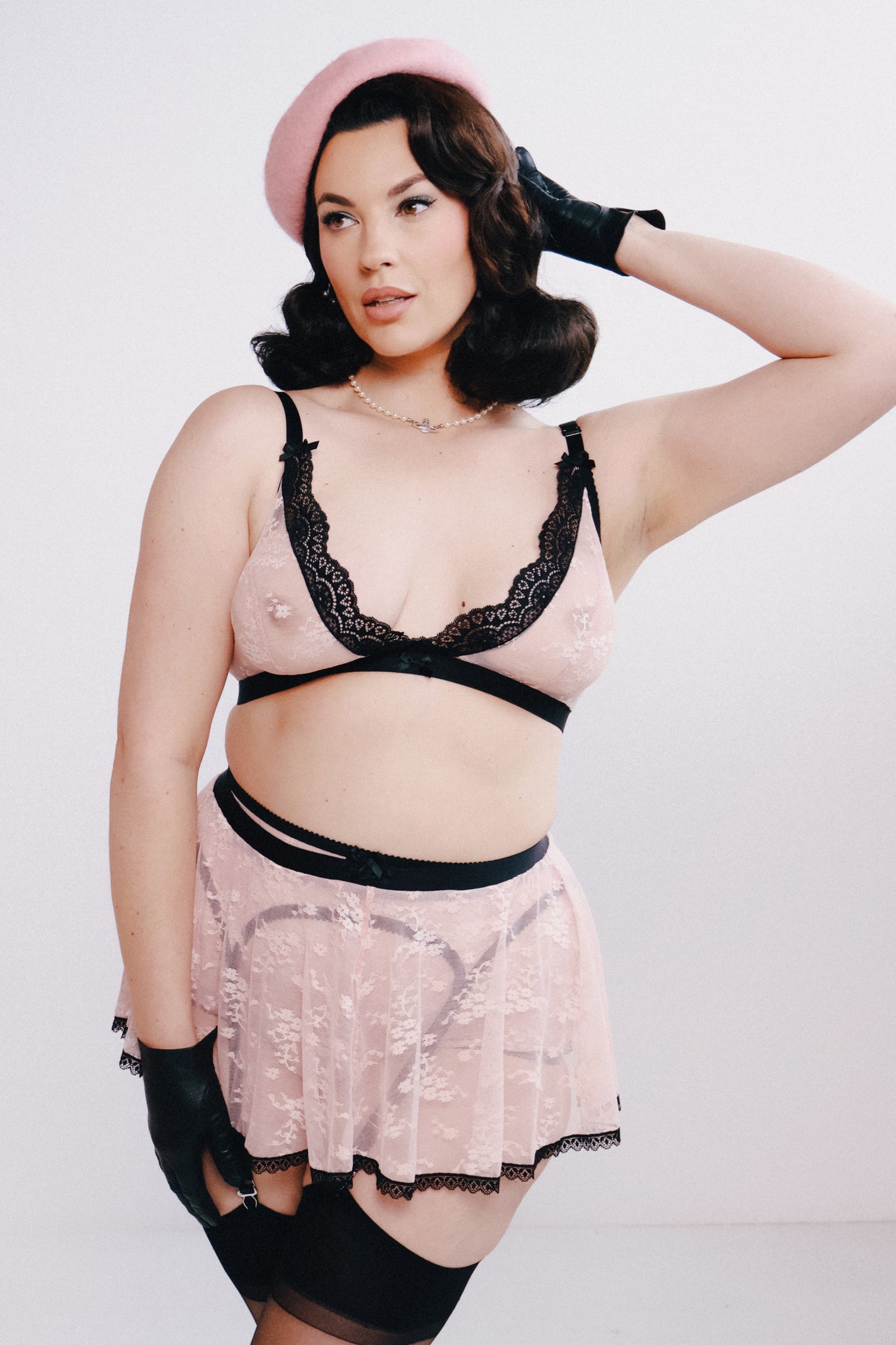 Sally Bralette Pink Clover Lace