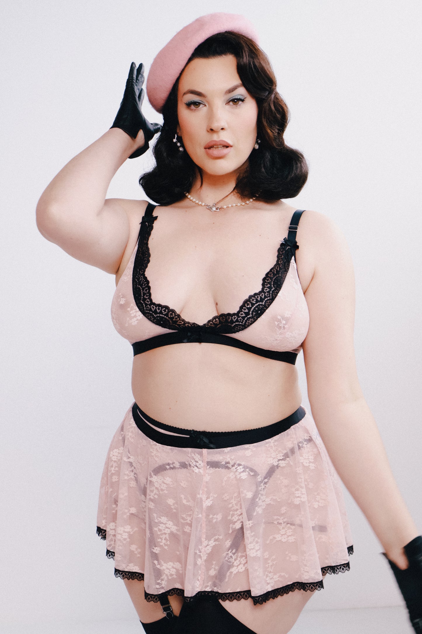 Sally Bralette Pink Clover Lace