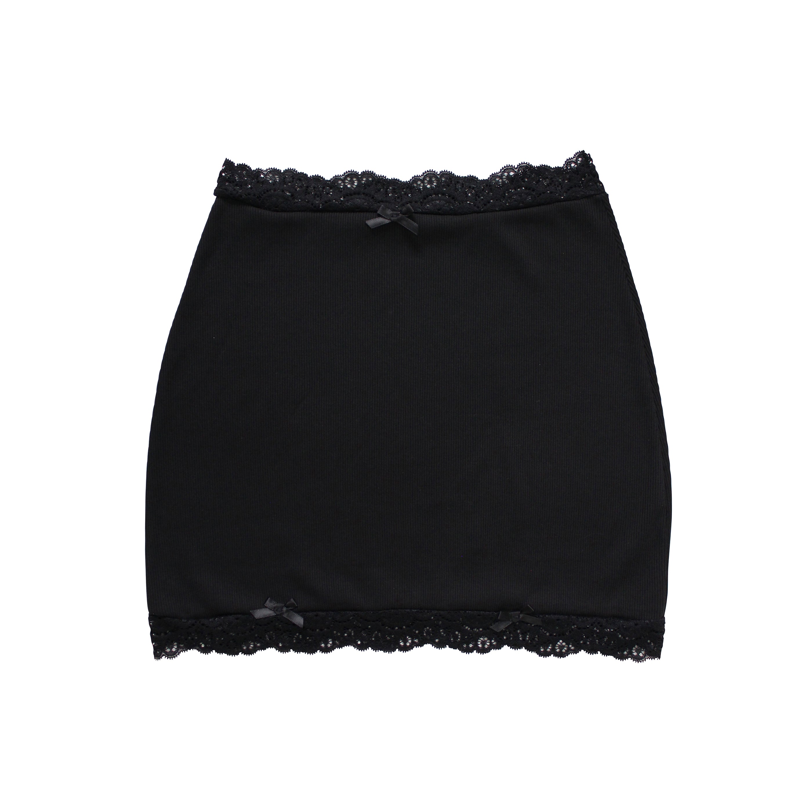 Black lace trim outlet mini skirt