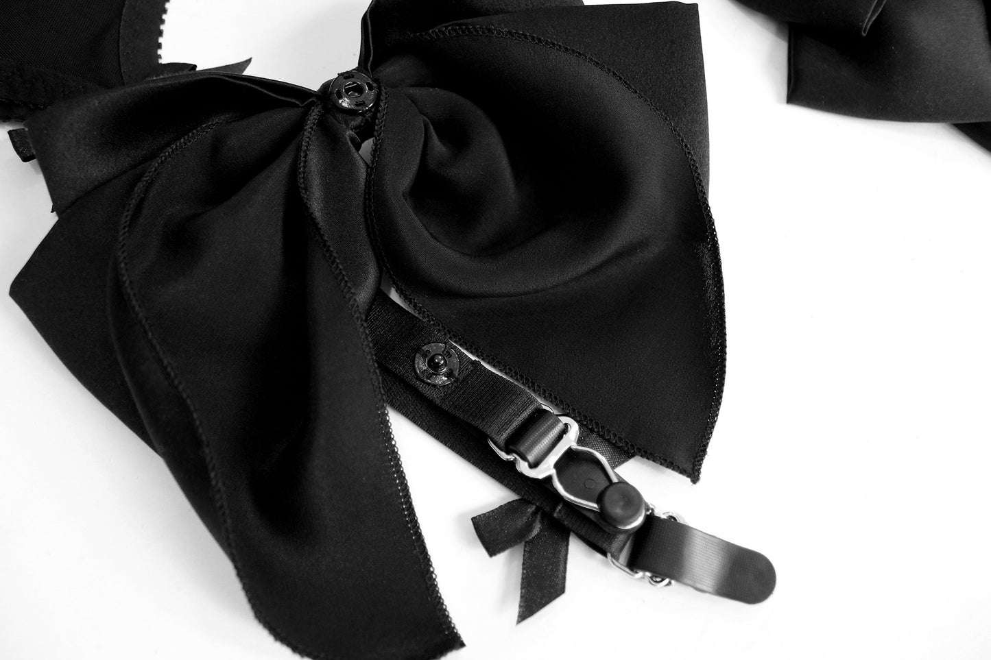 Bonnie Suspender Black Mesh and Silk