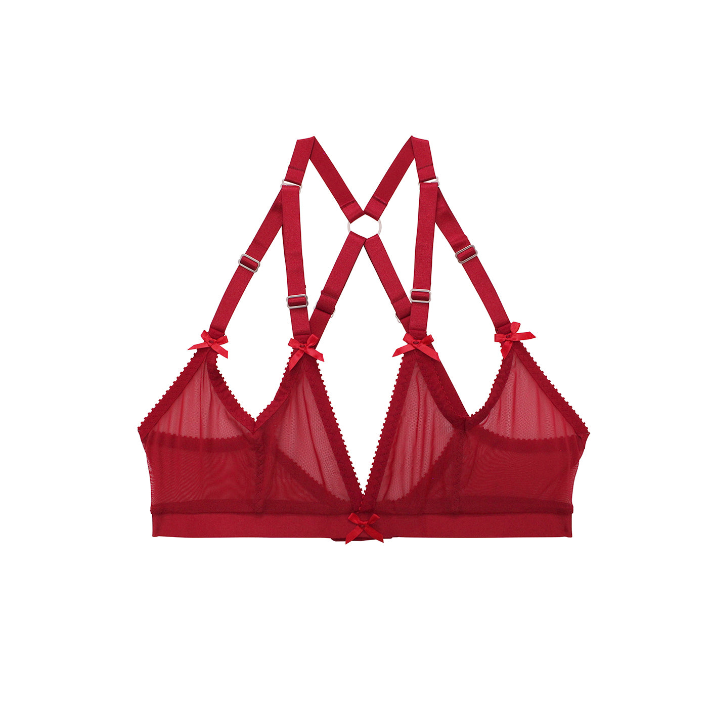 Lucy Bralette Red Mesh